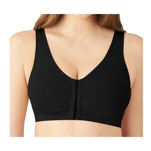 Wacoal B-Smooth Front‎ Close Mastectomy Bralette Black Wireless Bra 835475 US 32